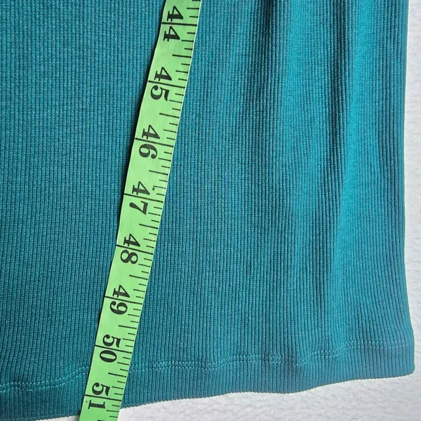 ASOS 36Y NWT Teal Ribbed Knit Maxi Dress Flared Lettuce Hem Sleeve Long Sleeve S - Image 10