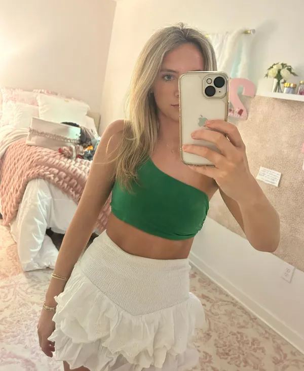 Revolve Lauren One Shoulder Top In Green - Image 2