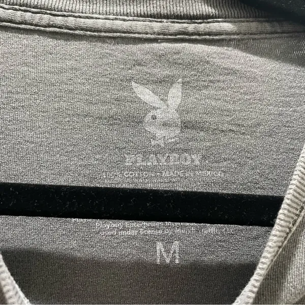 Playboy Grey Short Sleeve Crop Graphic T-Shirt - Image 2