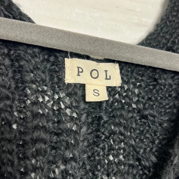 POL Black Chunky Knit Sweater Size Small Wool Blend Oversized Pullover - Image 3