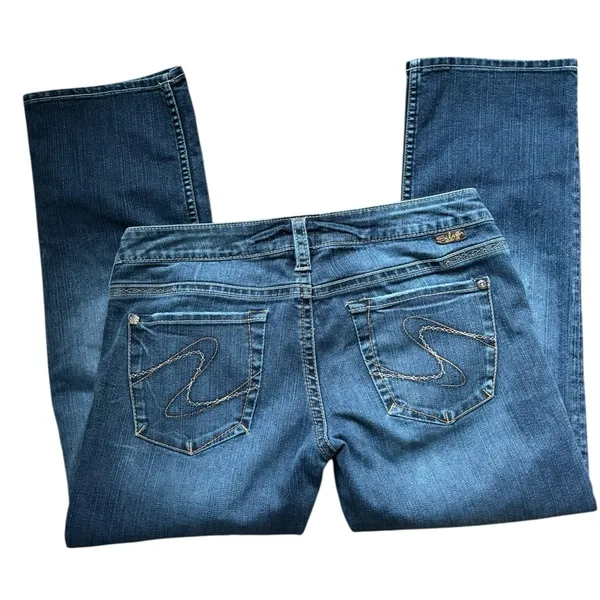 VTG Silver Santorini Crop Boot Jean Size 30X26” Low Rise Western Timeless Wear - Image 2