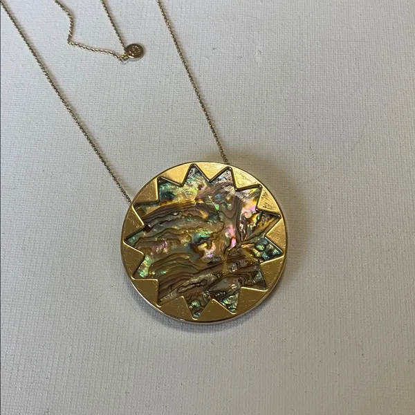 House of Harlow Gold and Abalone Pendant Necklace - Image 2