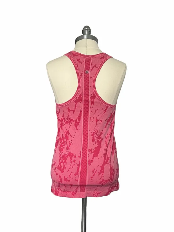 Lululemon Swiftly Tech Racerback Tank Heathered Bon Bon Sz 6 Pink Static Pattern - Image 6