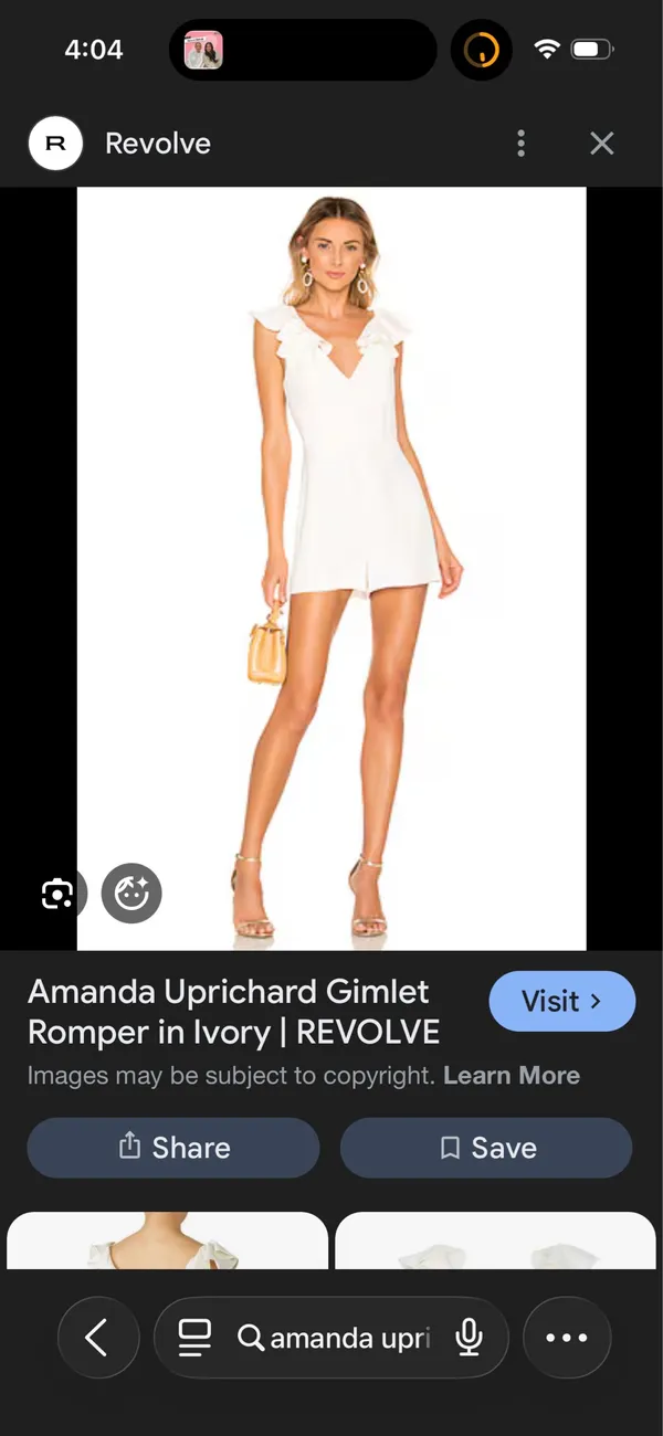 Amanda Uprichard White Romper Women’s Gimlet Ruffled Sleeve V-Neck - Image 5