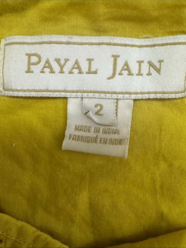 Payal Jain BOHO Yellow Eyelet Floral Lace by Anthropologie Maxi Dress Dz 2 - Image 13