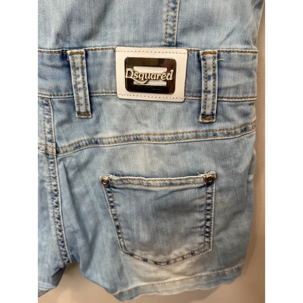 Dsquared2 Denim Sleeveless Romper Sz S Streetwear Designer Festival‎ - Image 7