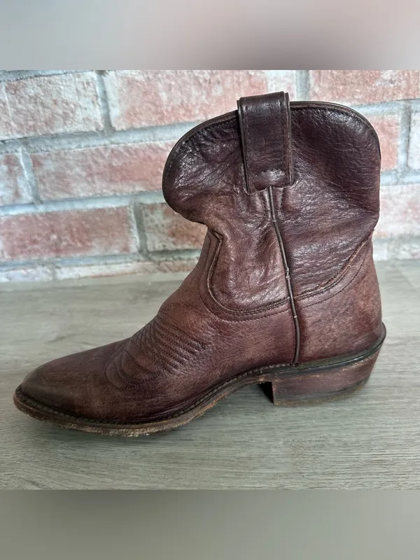 Frye Billy Short Booties Boots Women’s 6.5 Brown Leather Cowboy Western American - Image 3