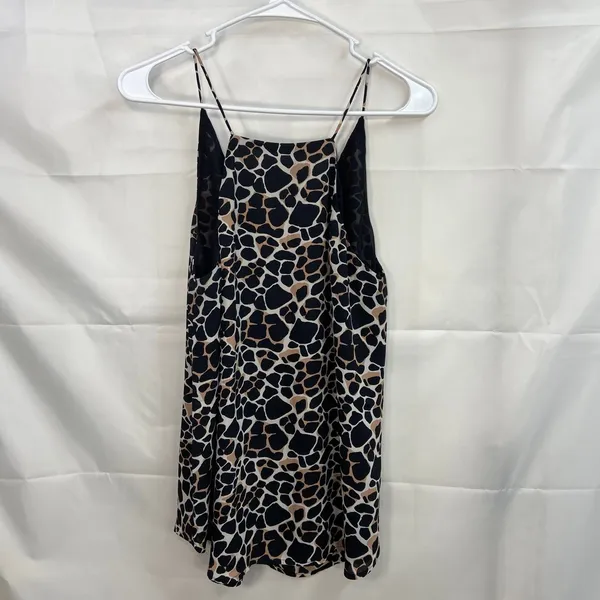 LOFT‎ women's leopard animal print v-neck loose relaxed lined blouse tank top M - Image 5