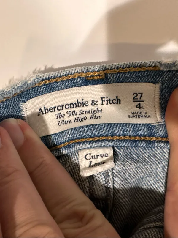 Abercrombie Curve Love 90s Straight Ultra High Rise Jeans 27 Light Wash - Image 12
