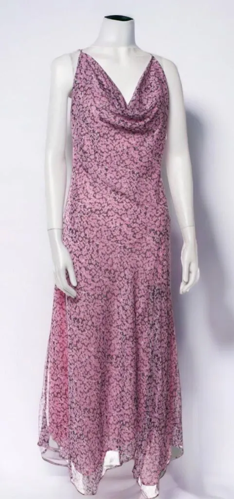 Misha Collection Printed Long Sleeveless Cowl Neck Dress Size 10 NWT - Image 2