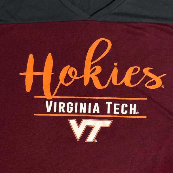 Virginia Tech Hokies Women’s Long Sleeve S Tee VT Football Game Day Sporty Shirt - Image 2