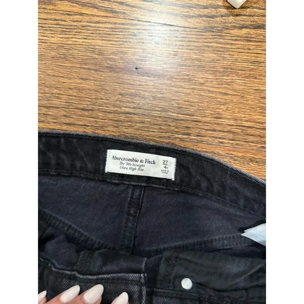 Abercrombie & Fitch Womens the 90s Straight Ultra High Rise Jeans 27/ 4R 2402 - Image 7