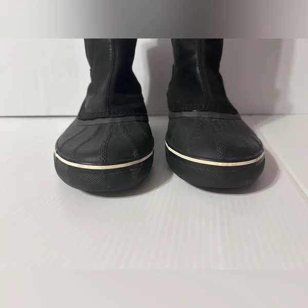SOREL NM3448-010 black leather-upper waterproof snow/rain boot men size 8.5 - Image 5