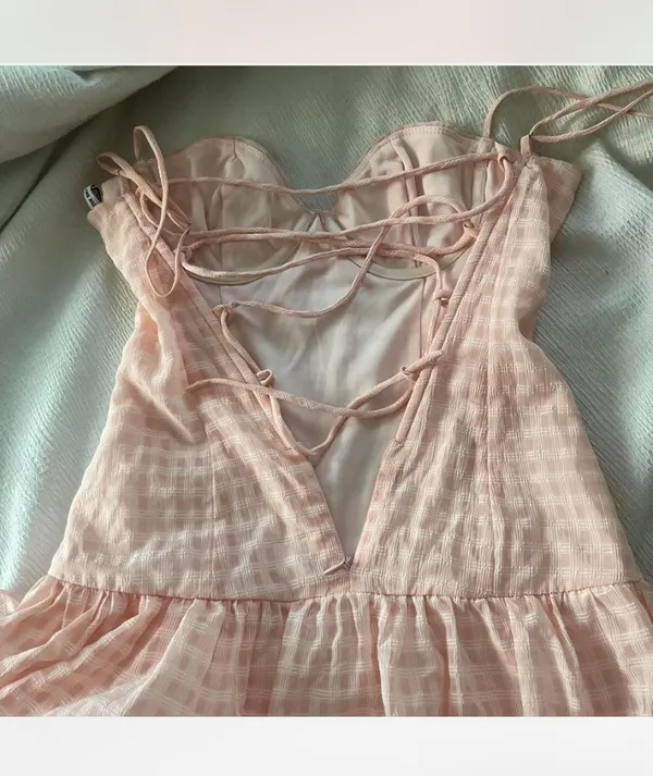 Lucy in the Sky Pink Gingham Maxi Dress - Image 3