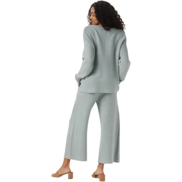 The Normal Brand Lounge Set Helen Knit Sweater Henley Top Wide Leg Pants XS / S - Image 2
