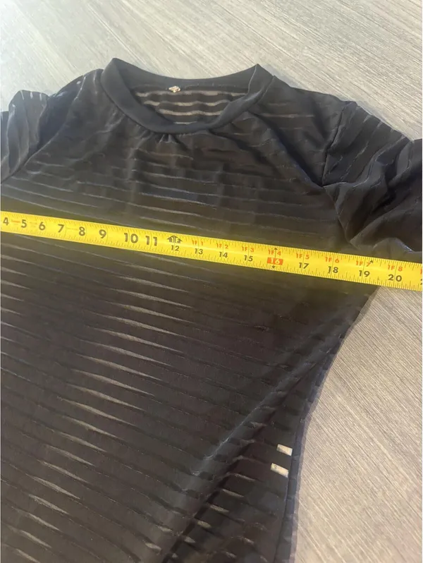 Women's Striped Bodysuit Blouse Size L Black Size L - Image 8