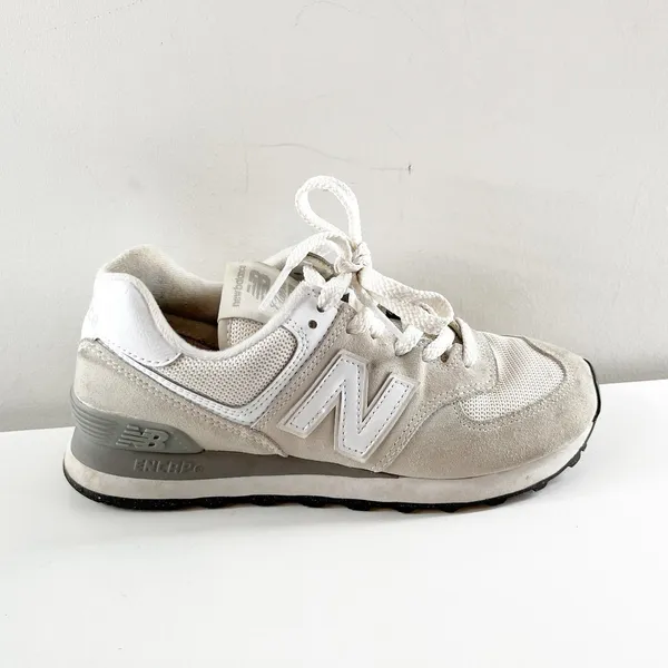 New Balance 574 Classic Sneakers Gray Cream White 6 - Image 2