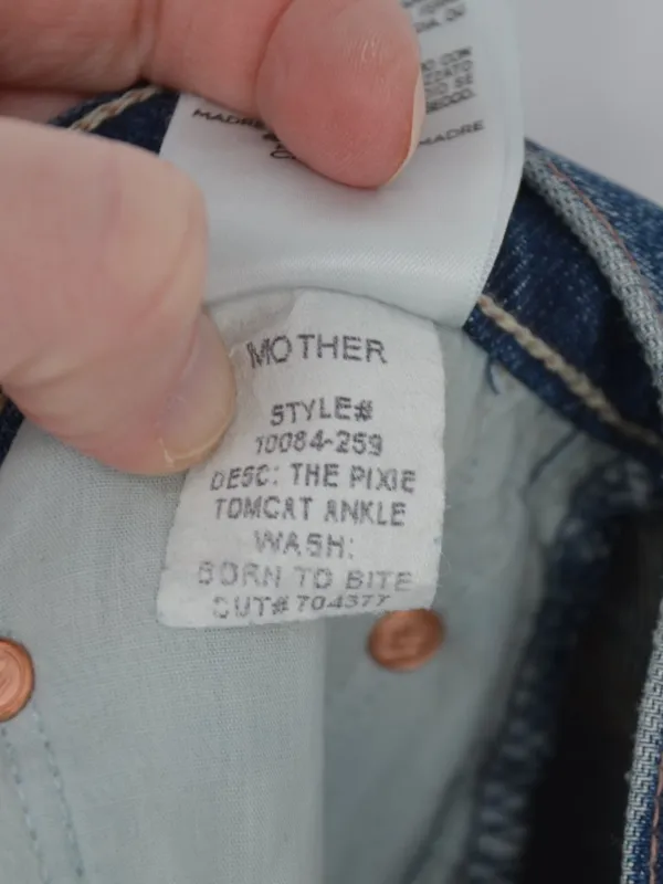 MOTHER Pixie Tomcat Ankle Jeans Distressed Blue Size 28 - Image 9