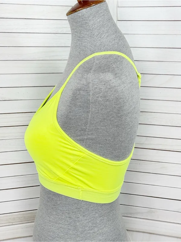 Athletic Works Racer‎ Back Sports Bra Neon Yellow Medium - Image 2