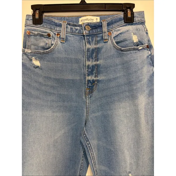 Abercrombie & Fitch Curve Love Ultra High Rise Ankle Straight Distressed 26 LONG - Image 5