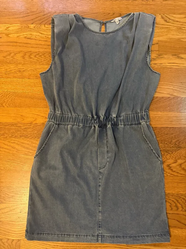 Naked Zebra Shoulder pads denim mini Dress size M - Image 8