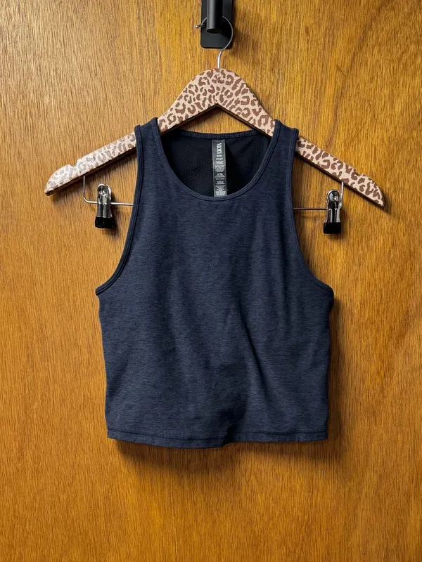 Vuori Womens Elevation Plyo Racerback Tank Top Midnight Heather Navy Blue Small - Image 12