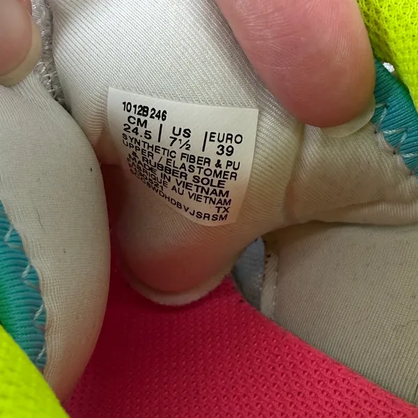 ASICS 1012B246 Womens Running Shoes White Neon Yellow Teal Orange Size‎ 7.5 - Image 8