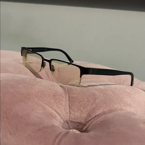 VERSACE MOD.1184 1261 Matte Black Mens Rectangle Half Rim Eyeglasses 53🔲18 140 - Image 2