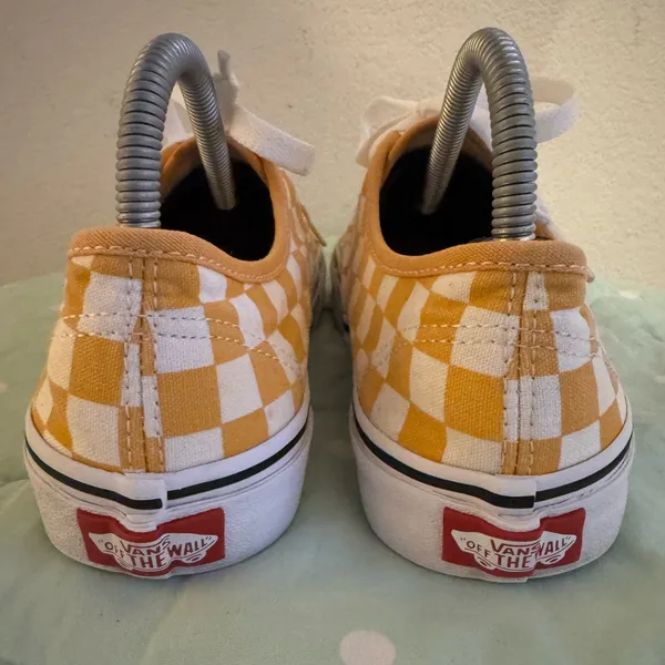 Vans Classic Yellow and White Checkered Sneakers Womens Size 6 - Image 8