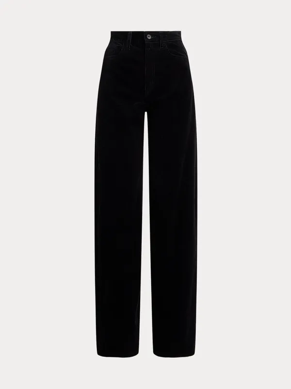NWOT Polo Ralph Lauren Cotton Corduroy Wide-Leg Pant | Size: 10 | Black - Image 3