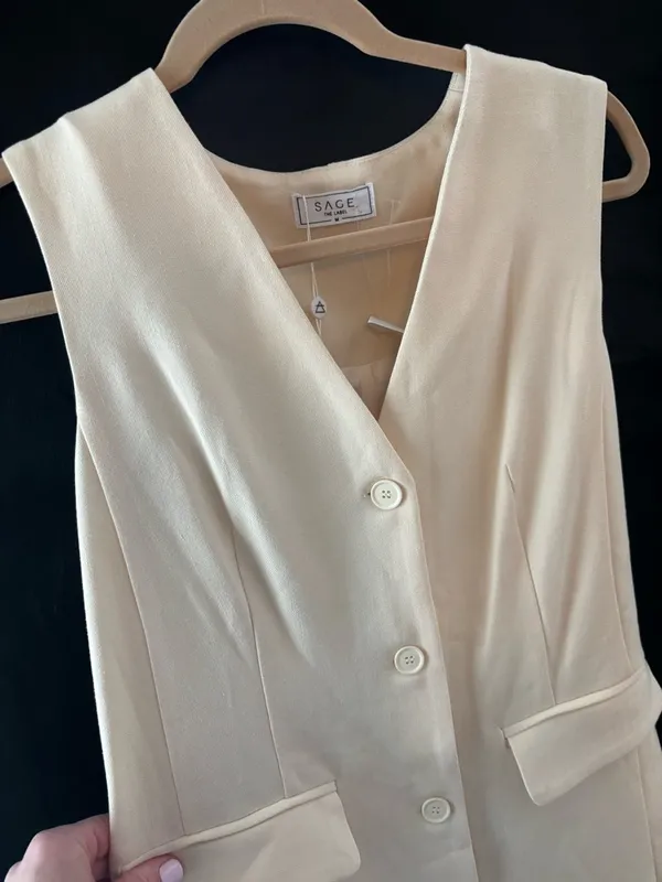 Sage The Label Button Suit Style Mini Dress, NWT - Image 7