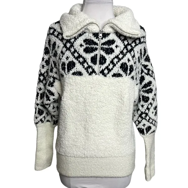 Anthropologie Pilcro Maia Cropped‎ Quarter-Zip Pull Over Sweater Sz S cozy - Image 9