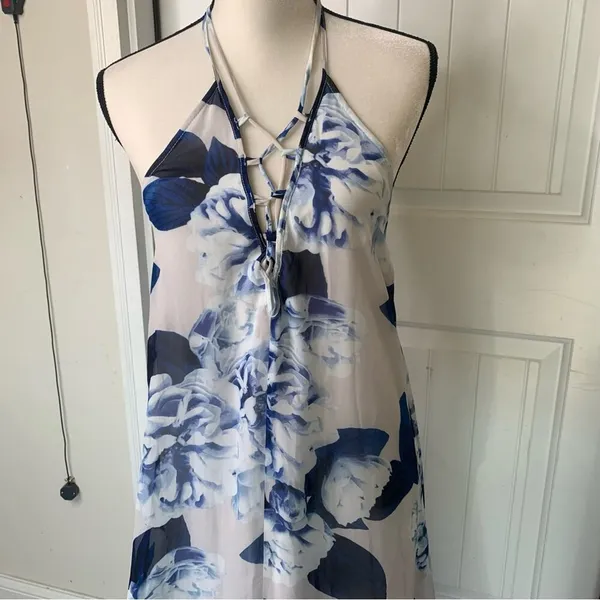 Show‎ me Your Mumu Logan lace up floral blue maxi dress Bouquet Blue - Image 6