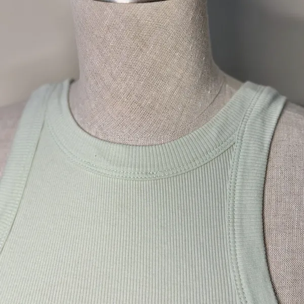 Reformation Tasha Tank Green S EUC Rib Knit Spring Summer Old Money Clean Girl - Image 6
