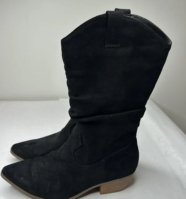 Universal Thread Adaline Knee Height Pull On Western Boots Black - Image 4