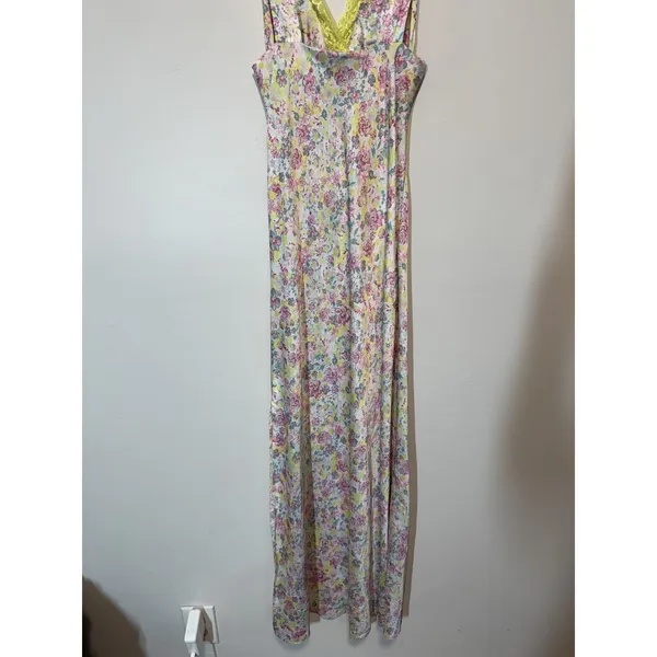 Beach Riot Kimi Cut-Out Slit V-Neck Dress in Forget Me Not Floral Lace Trim Smal - Image 7