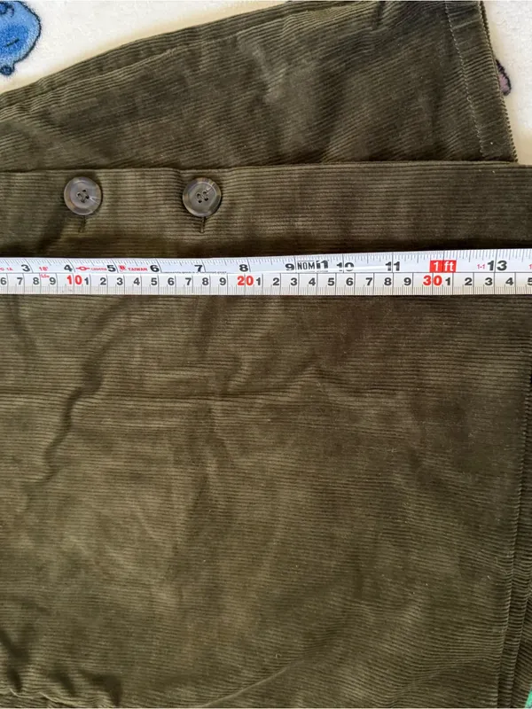 Love Tree Small Olive Green Corduroy Wrap Mini Skort Button Front Y2K Boho Fall - Image 9