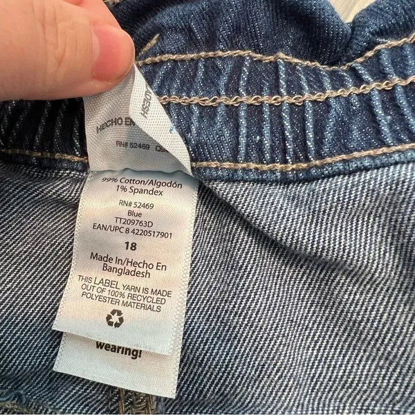 Time‎ and Tru Women's Size 18 Fashion Short Denim Medium Wash Tie Waist Stretch - Image 11