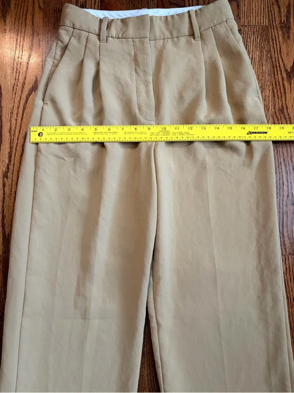 Aritzia Wilfred The Effortless Pant Size 4 Gold Camel Beige Wide Leg - Image 12