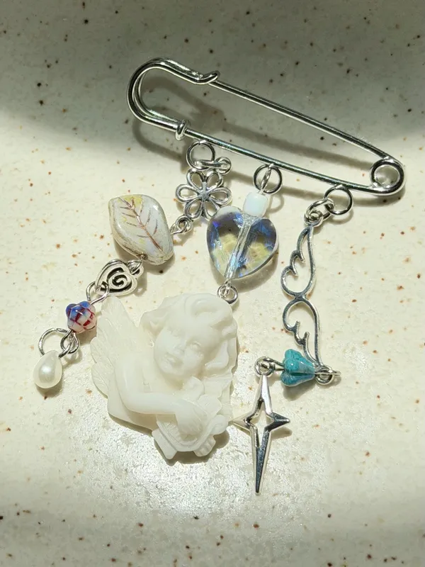 Handmade Czech glass beads mix bag charm👼🌀🩵 - Image 4
