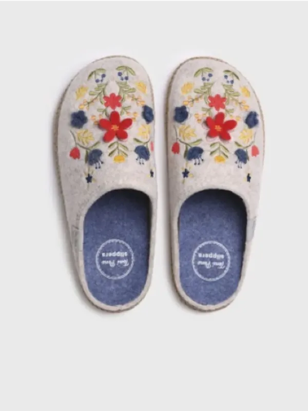 TONI PONS DELI-EF FELT SLIPPERS FOR WOMEN WITH FLOWERS, size EU37/US7, NWOT - Image 3