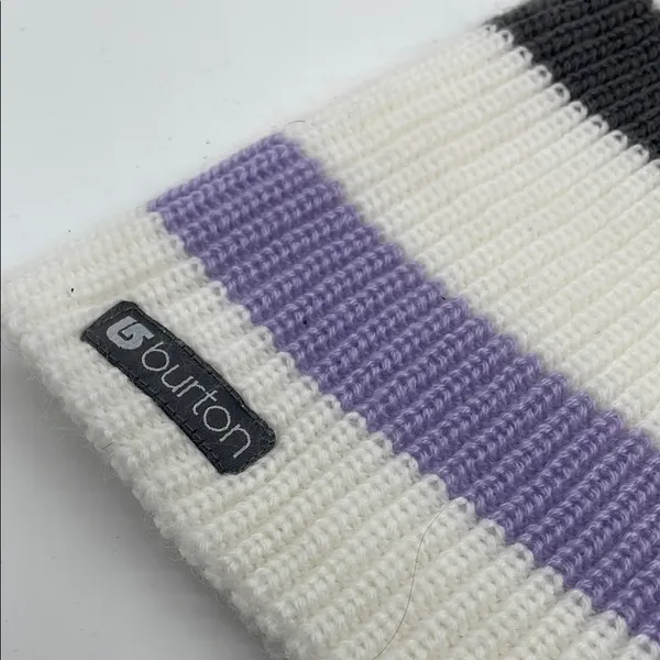 Burton White and Purple Pom Beanie OS - Image 2