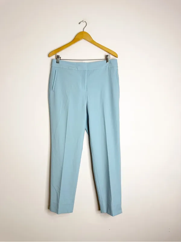 Talbots City Twill Ankle Pants Size 8 Light Blue Straight Leg Fully Lined - Image 8