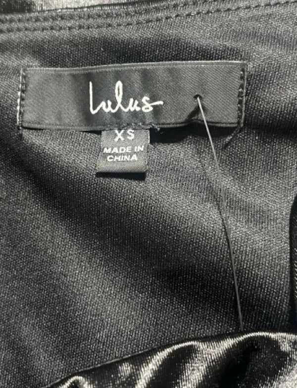Lulus Satin Dress Sz XS Fabulous Encounters Midi Classic Black Special Events - Image 7