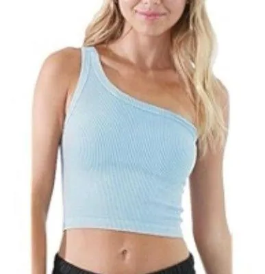 NIKIBIKI Ribbed One-Shoulder Seamless Crop Top - Image 2