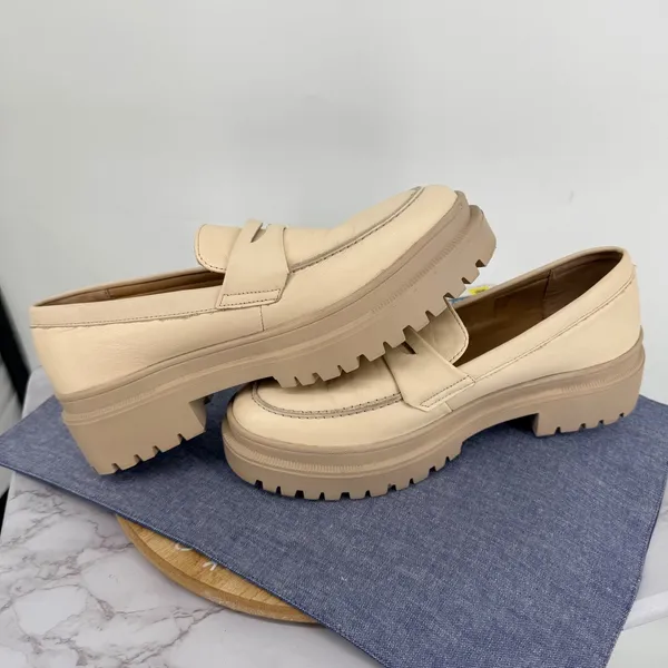 Patina Zoe Portland Leather Co‎ Chunky Loafers Women 11 Lug Sole Bone White - Image 7