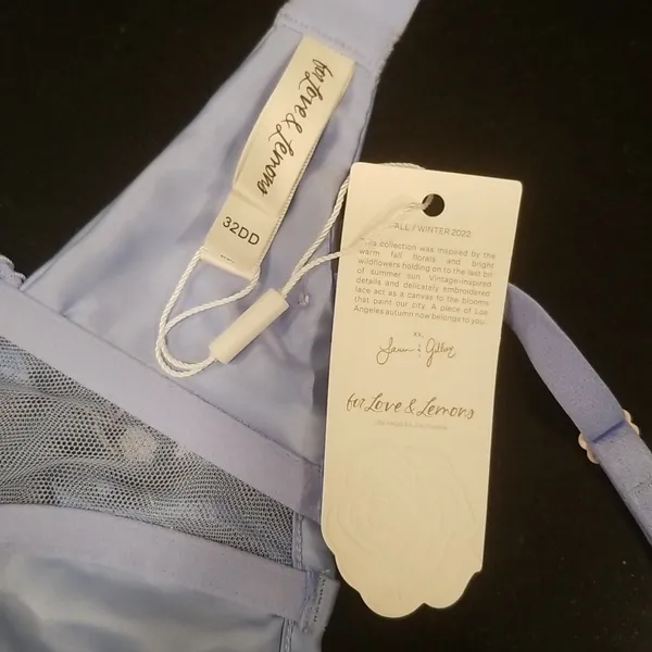 💕FOR LOVE AND LEMONS💕 Bell Bow Bustier Blue 32DD NWT *FLAW Tie String Missing - Image 15