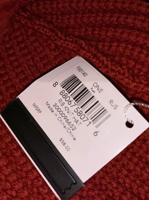 Coach Ribbed Wool Knit Beanie Hat, NWT, Rust - Image 5