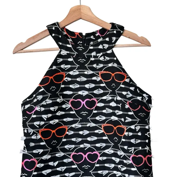 Hutch Dress Women Small Black White novelty print Sunglasses Shift halter Dress - Image 9