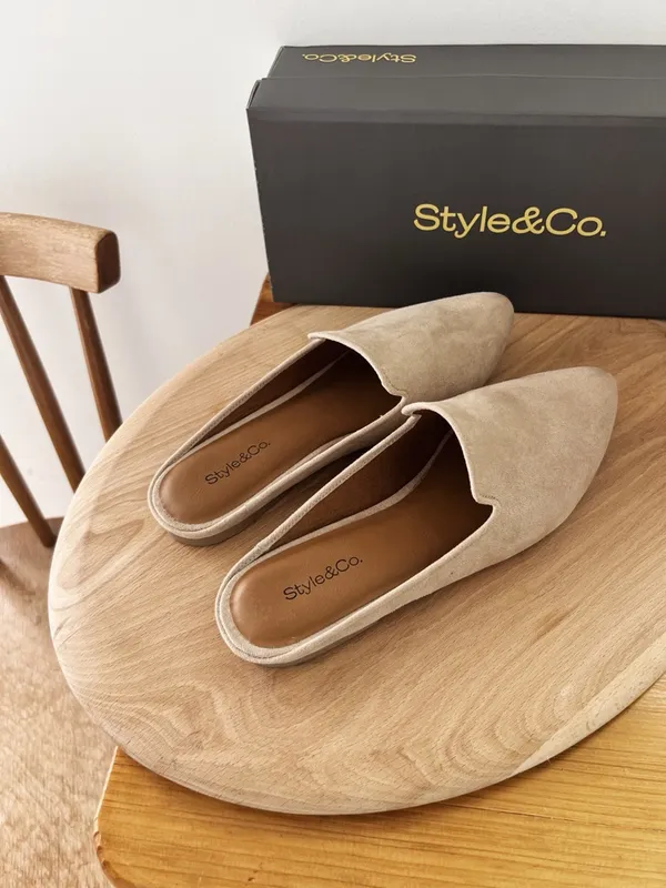 Style & Co. Taupe Pointed-Toe Slip-On Mules - Image 4